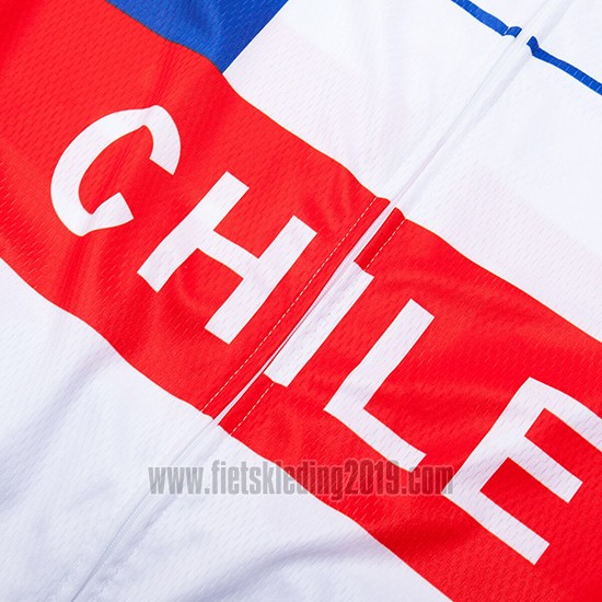 2019 Fietskleding Chile Wit Rood Korte Mouwen en Koersbroek